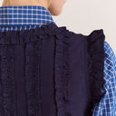 Navy Leighton Ruffle Blouse
