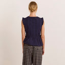 Navy Leighton Ruffle Blouse