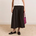 Navy Pinstripe Winona Pleated Culotte