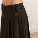 Navy Pinstripe Winona Pleated Culotte