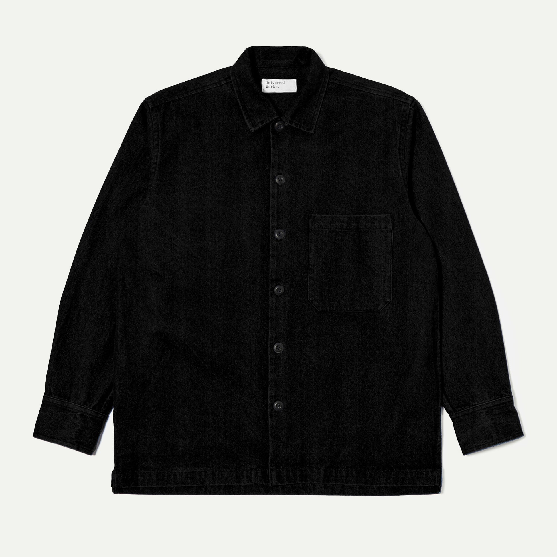 Black Fine Cord Fatigue Shirt