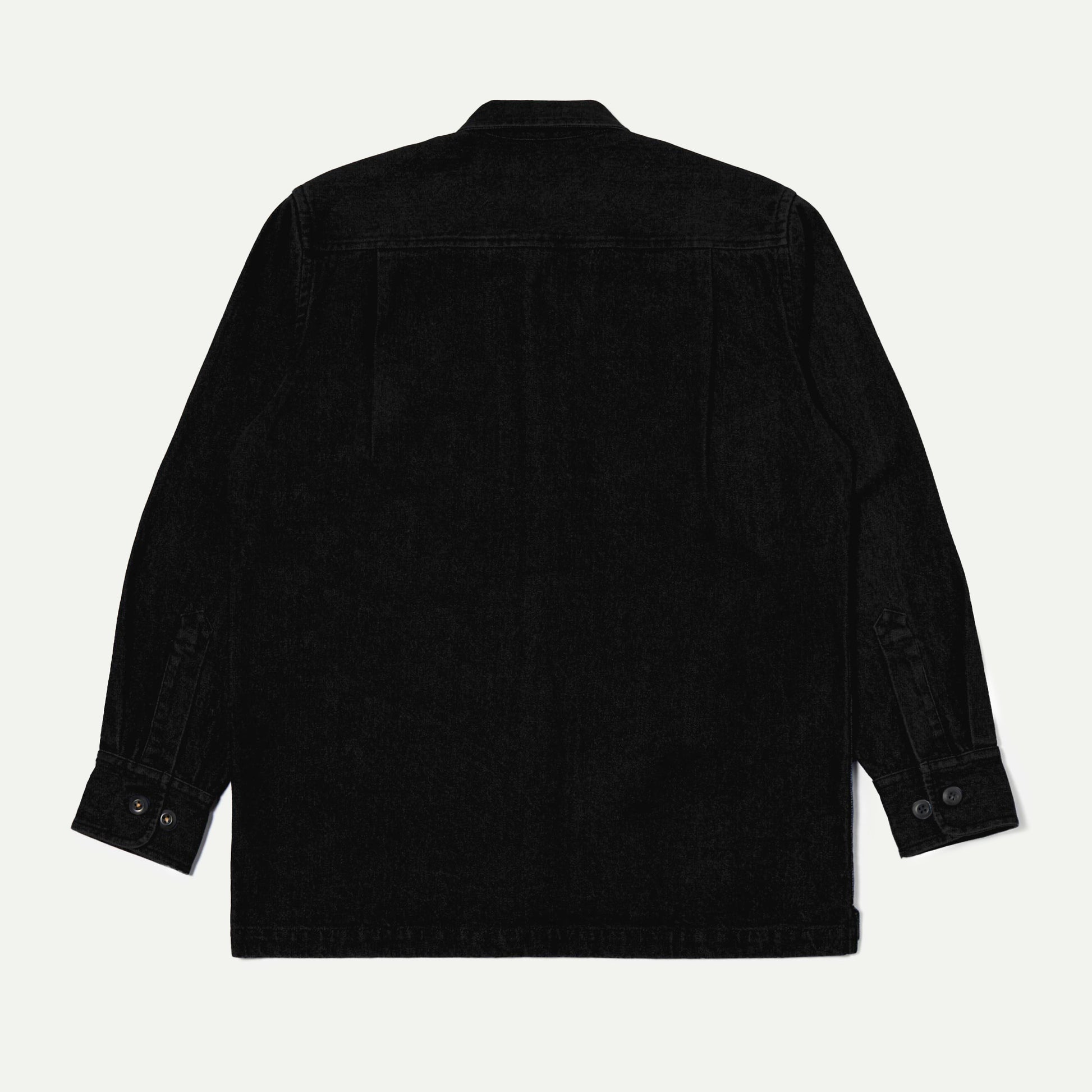 Black Fine Cord Fatigue Shirt