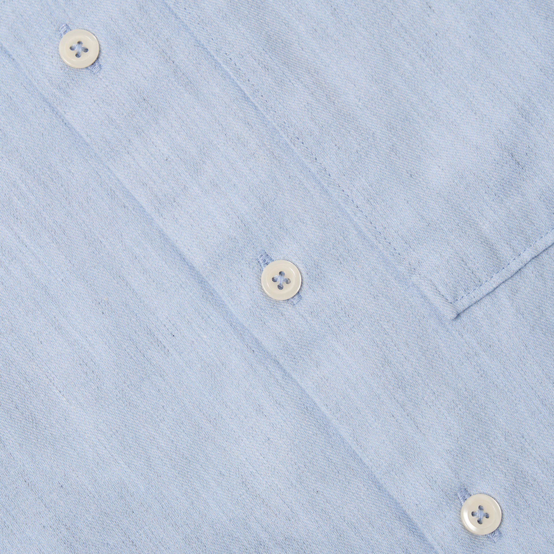 Light Blue Brushed Marl Twill Square Pocket Shirt