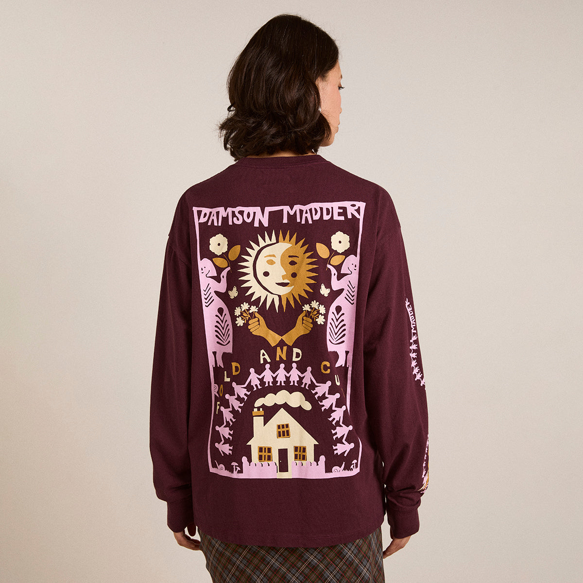 Fig Paper Cut Gals Long Sleeve T-Shirt