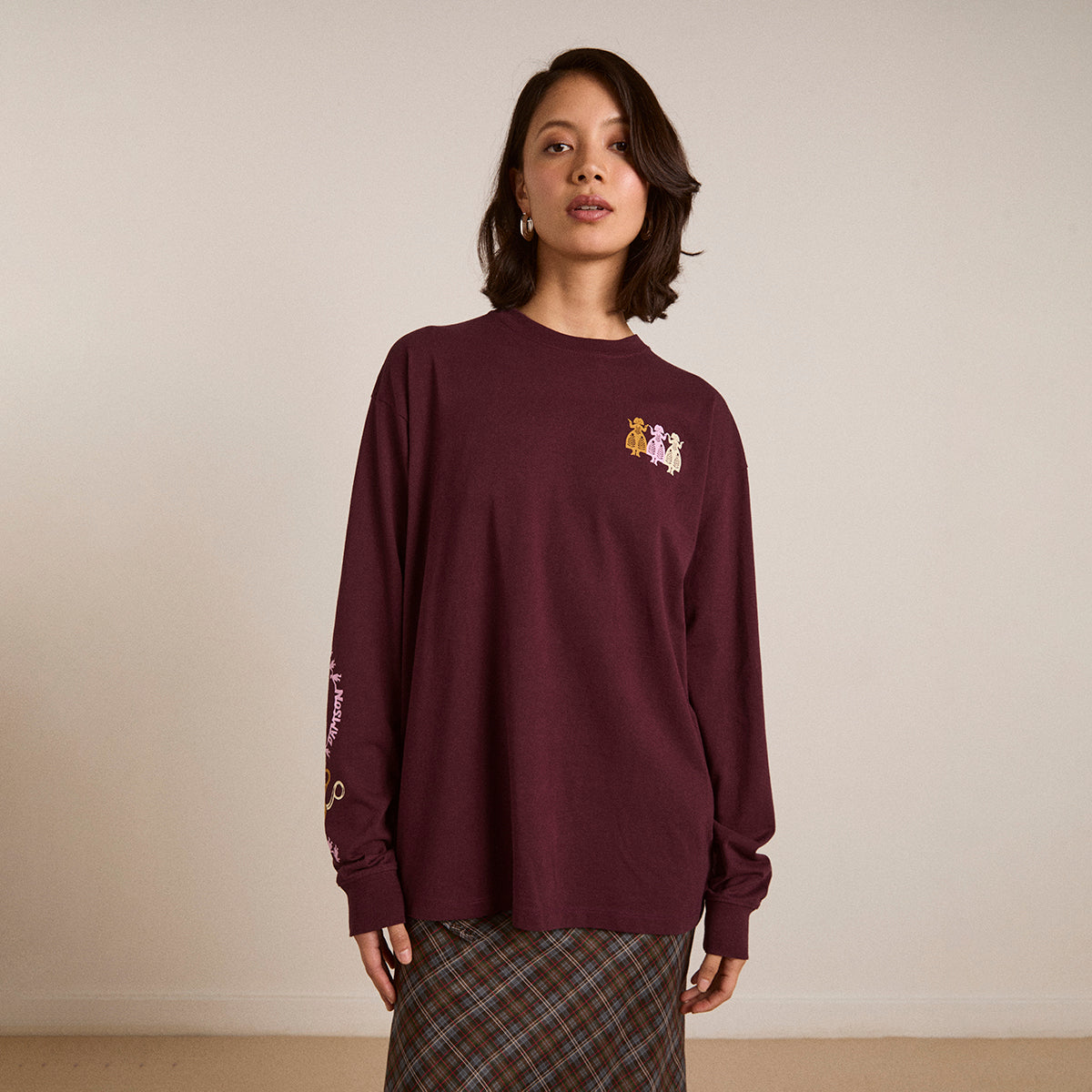 Fig Paper Cut Gals Long Sleeve T-Shirt