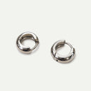 Silver Small Leverback Bold Hoop Earrings