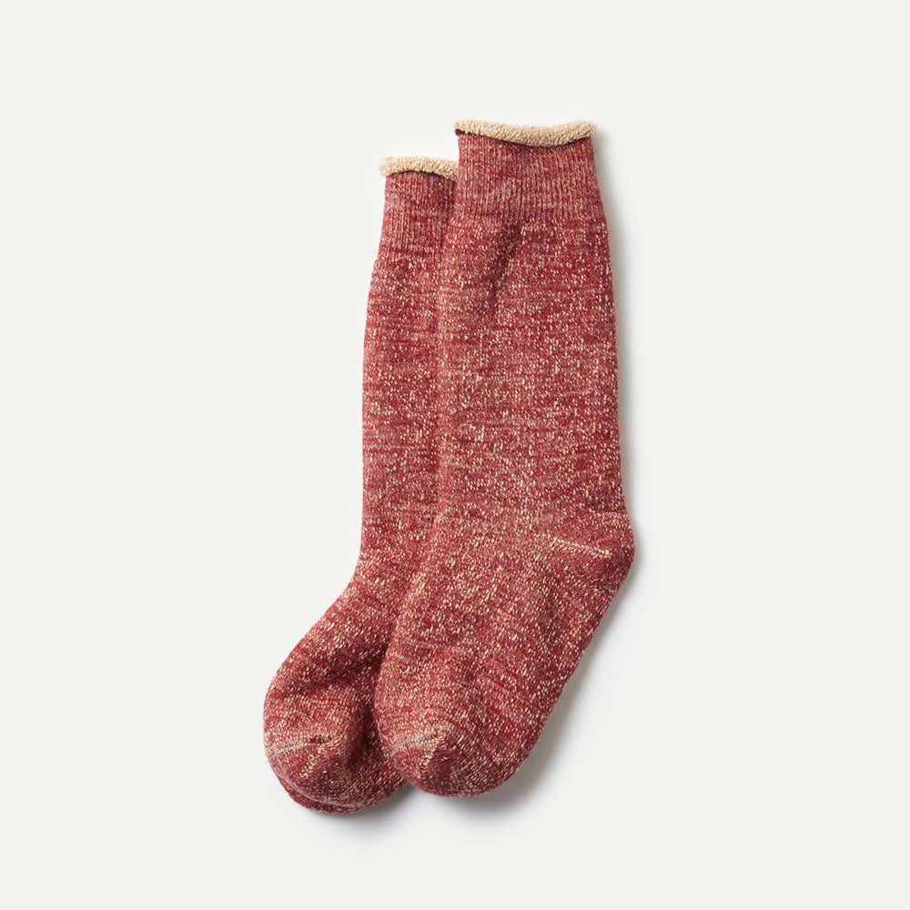 Dark Red/Brown Double Face Crew Sock