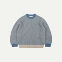 Blue Rollneck Ringer Knit
