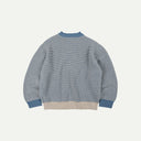 Blue Rollneck Ringer Knit