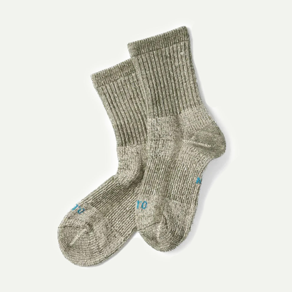 Olive Double Face Mini Crew Socks