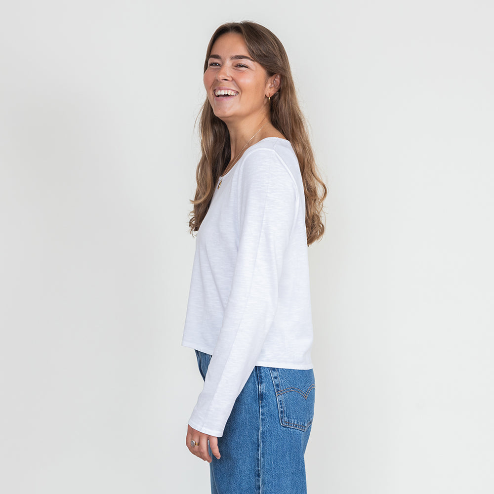 R.Goods White Long Sleeve Lucy Tee