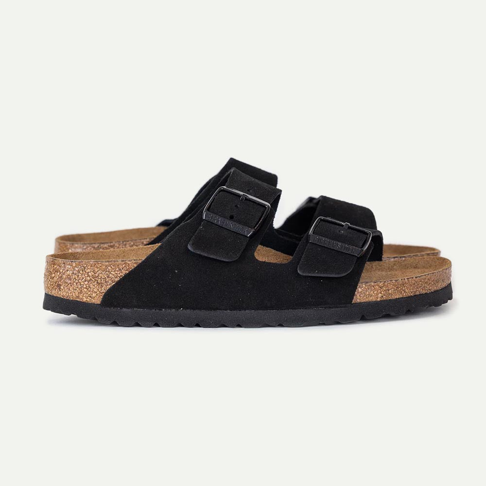 Arizona Black Suede Leather Sandals