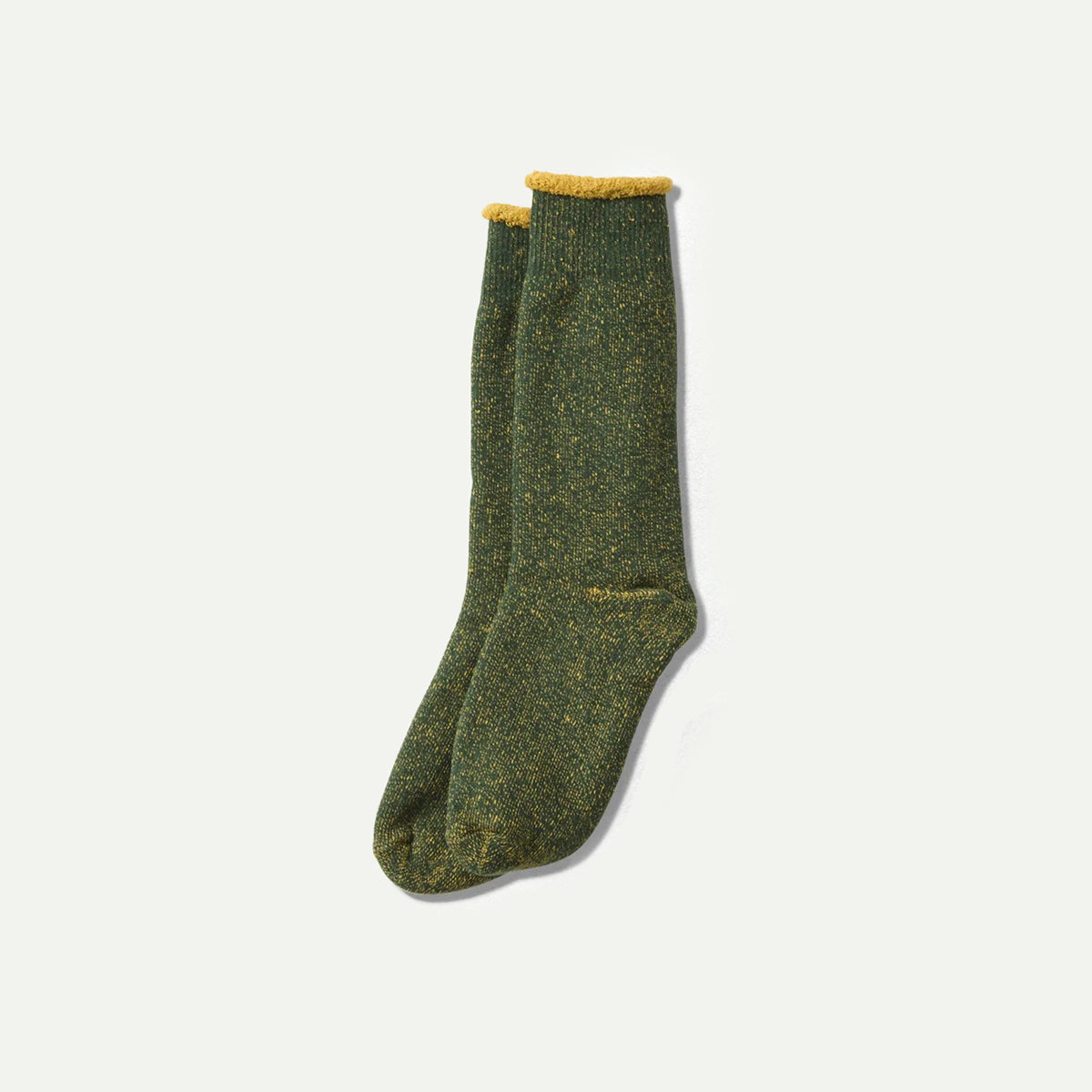 Ivy Green/Yellow Double Face Crew Socks