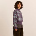 Brushed Check Saffy Merino Wool Cardigan