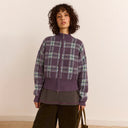 Brushed Check Saffy Merino Wool Cardigan
