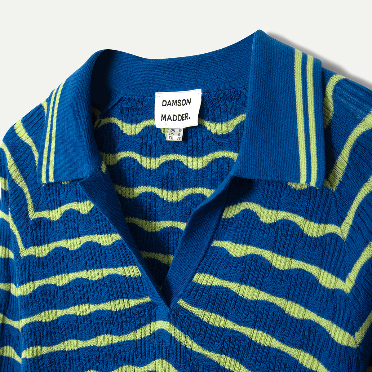 Blue/Mint Merino Blend Silvia Polo Jumper