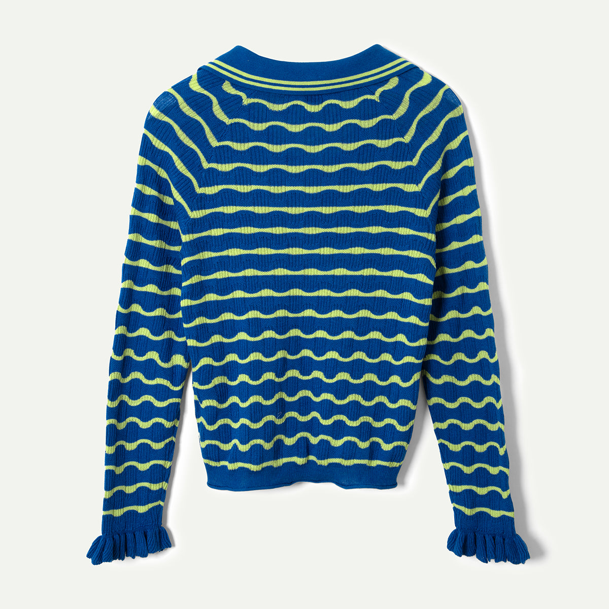 Blue/Mint Merino Blend Silvia Polo Jumper