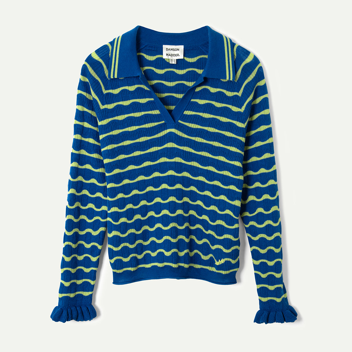 Blue/Mint Merino Blend Silvia Polo Jumper