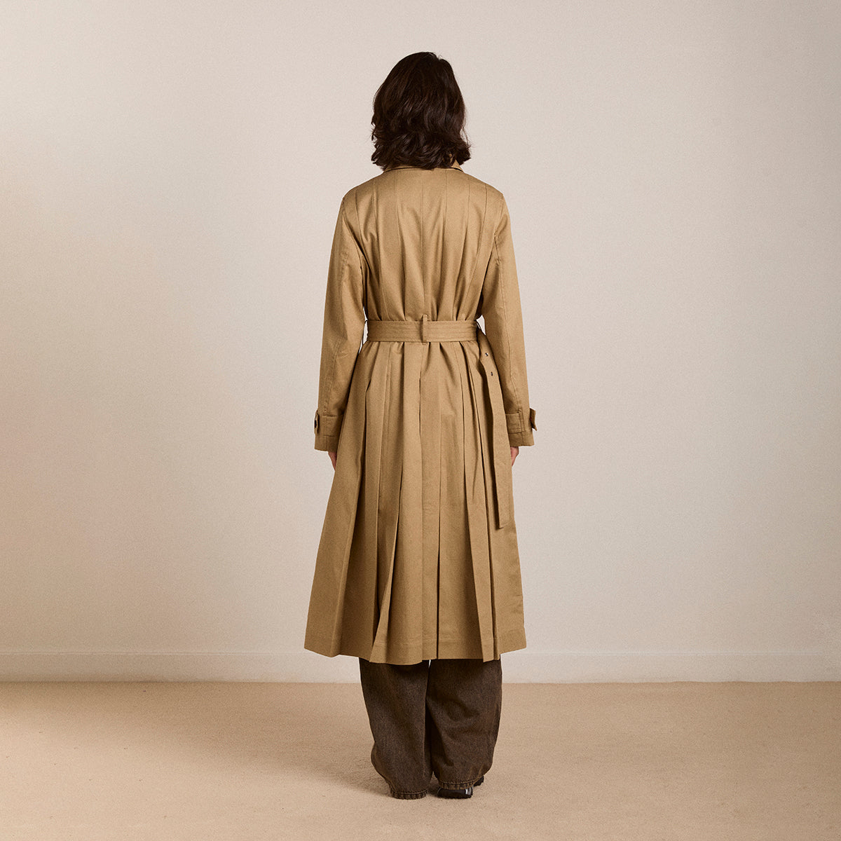 Light Stone Sofia Pleated Trench