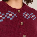 Burgundy Novelty Intarsia Girls Sofie Vest