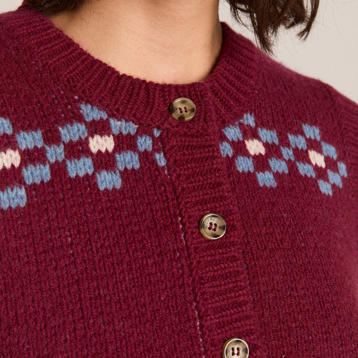 Burgundy Novelty Intarsia Girls Sofie Vest