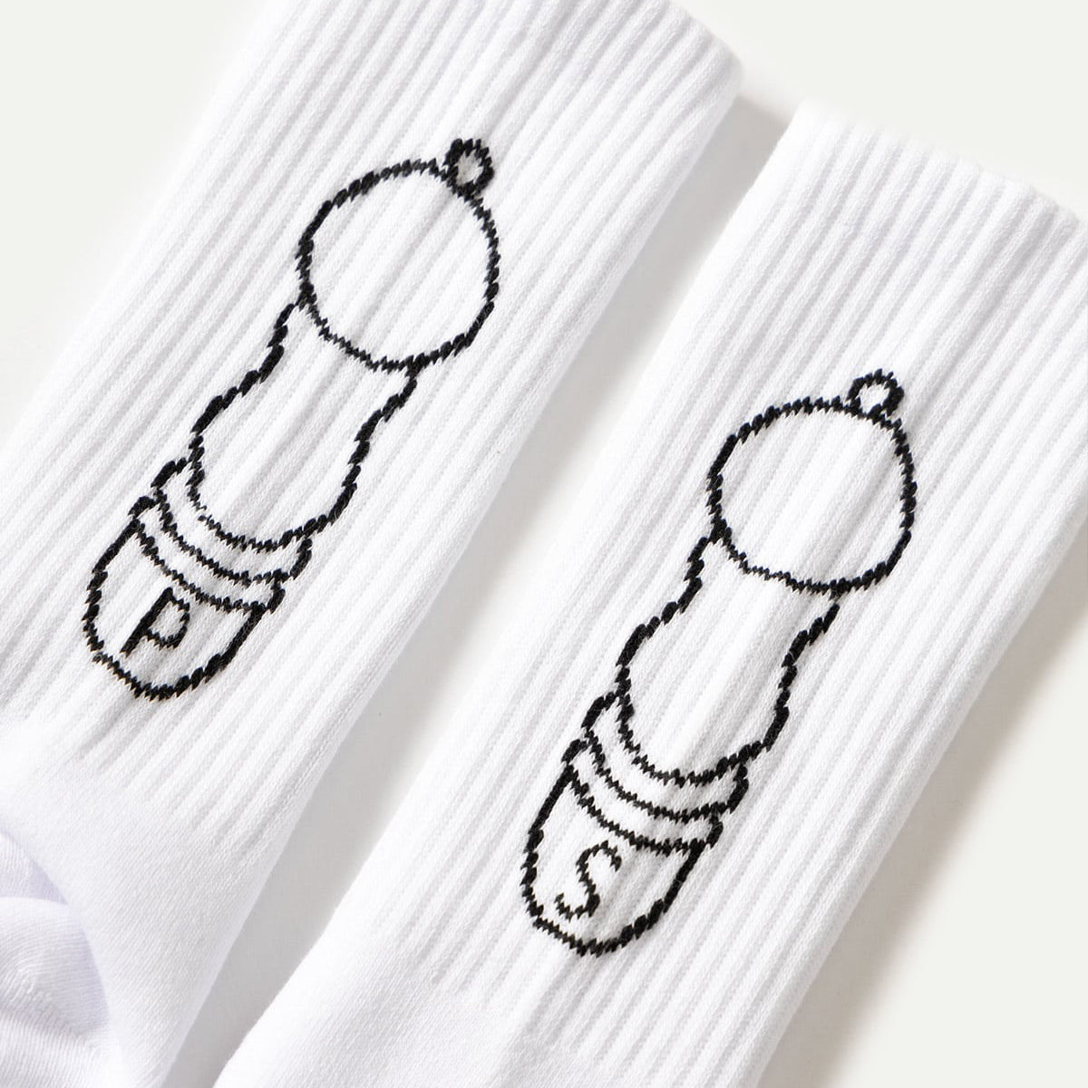 White Salt and Pepper Socks