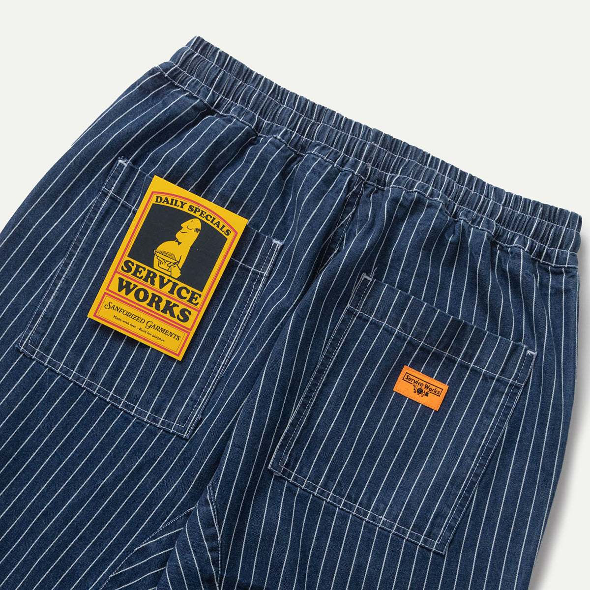 Indigo Pinstripe Denim Chef Pant