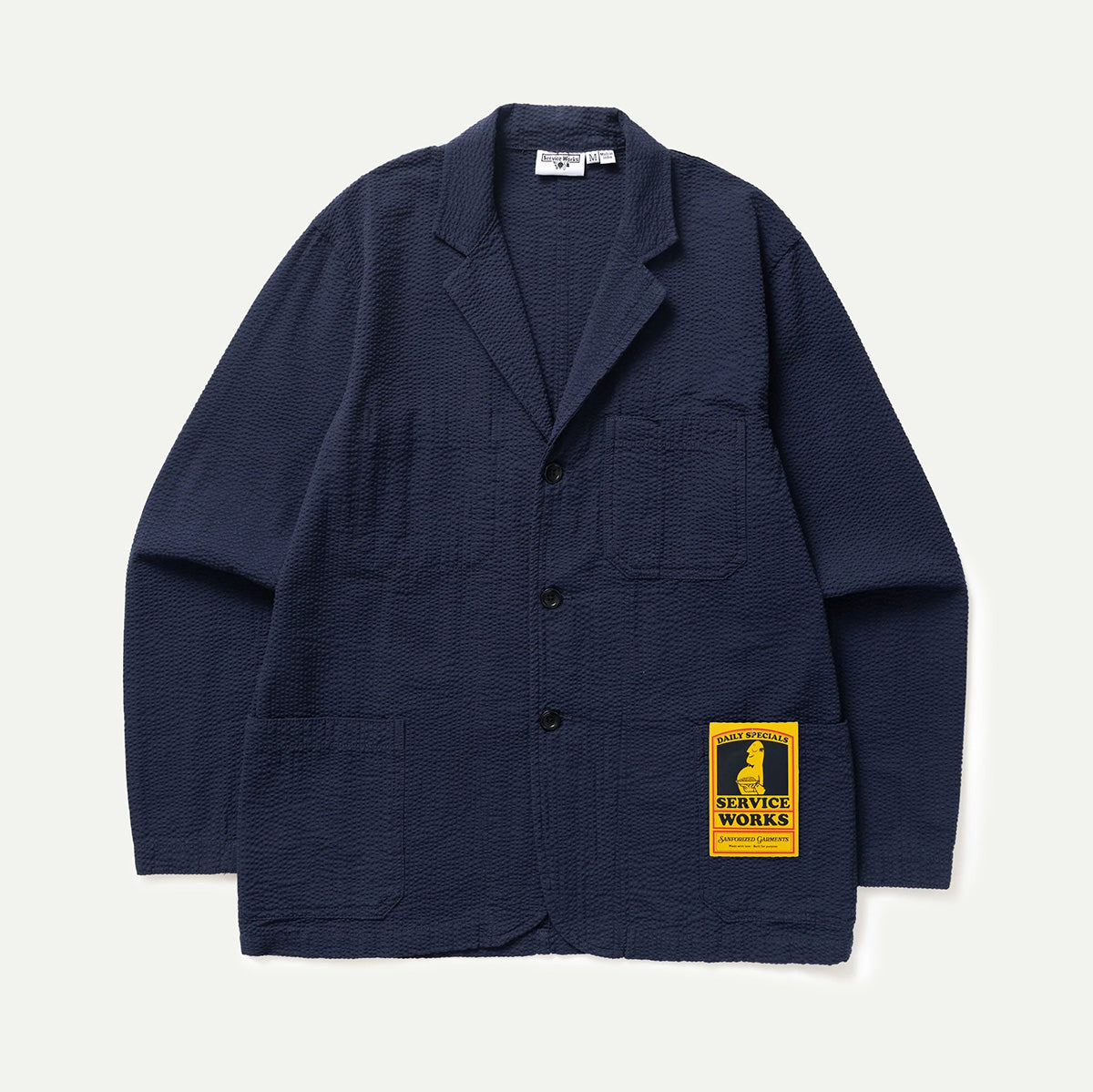 Dark Navy Seersucker Server Suit Jacket