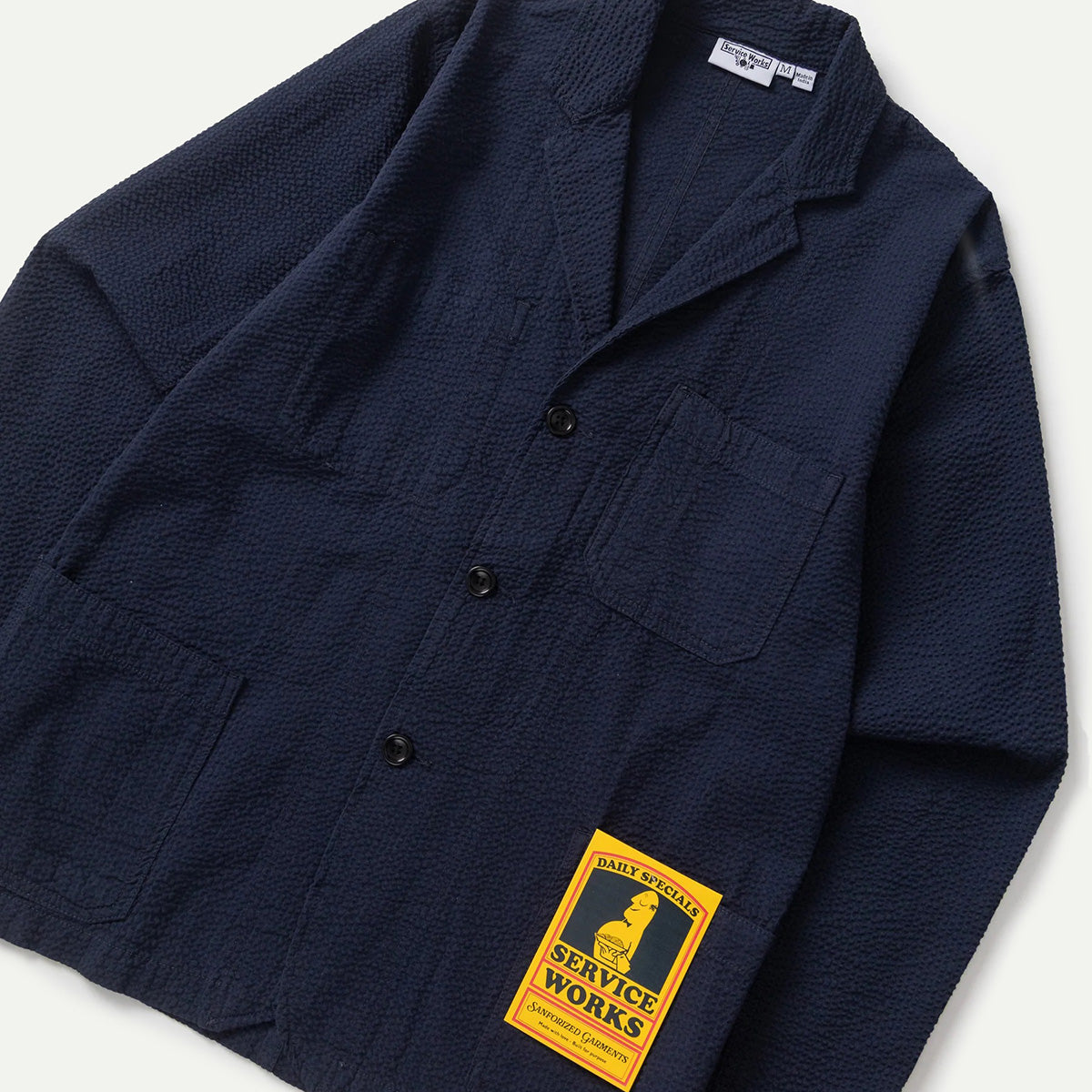 Dark Navy Seersucker Server Suit Jacket