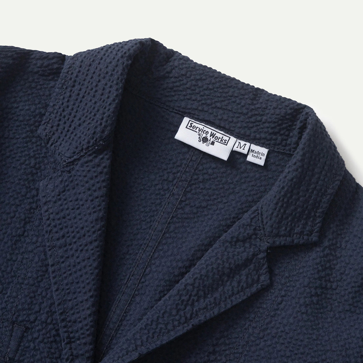 Dark Navy Seersucker Server Suit Jacket