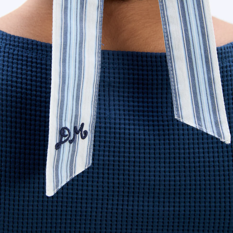 Blue Stripe Garter Bun Wrap
