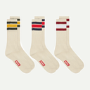 Dark Green/Navy/Burgundy Off White Crew Sock