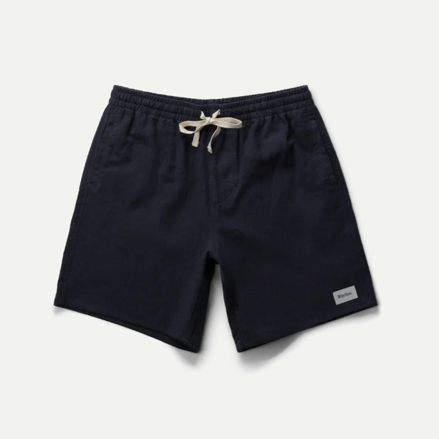 Rhythm Navy Textured Linen Jam Short