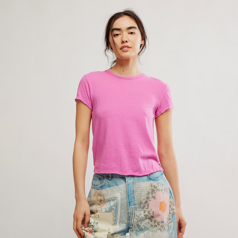 Free People Hibiscus Pink Nova T-Shirt