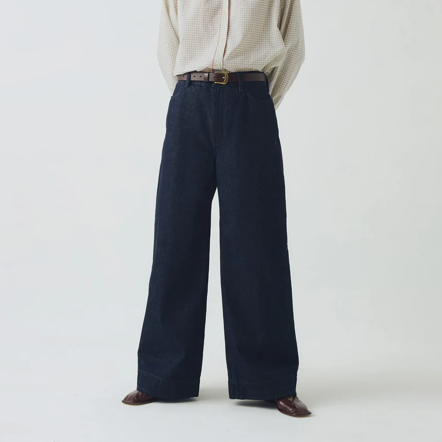 Indigo Wide Leg Denim Trousers