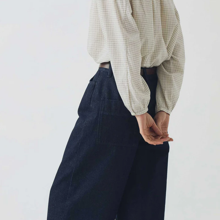 Indigo Wide Leg Denim Trousers