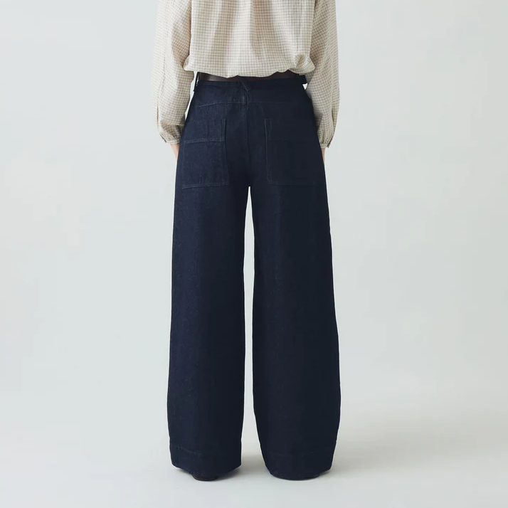Indigo Wide Leg Denim Trousers