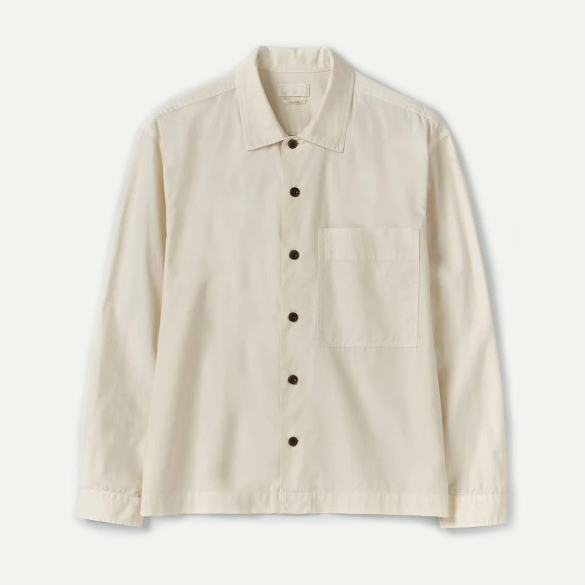Ecru Garment Dyed Oxford Shirt