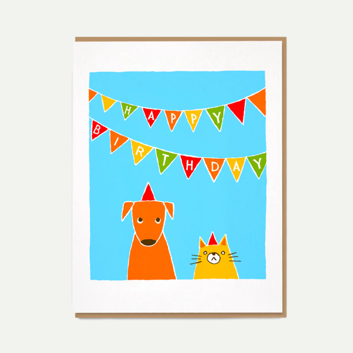 Birthday Cat & Dog Greeting Card