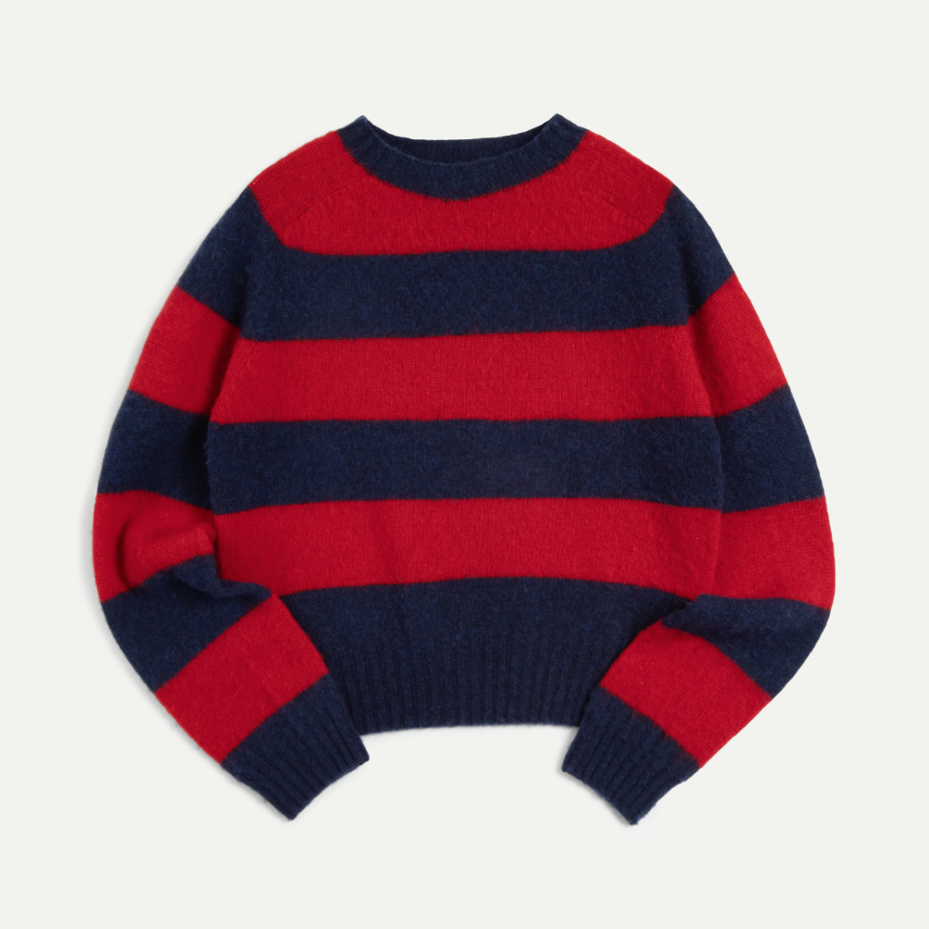 Blue/Red Jets Stripe Knit