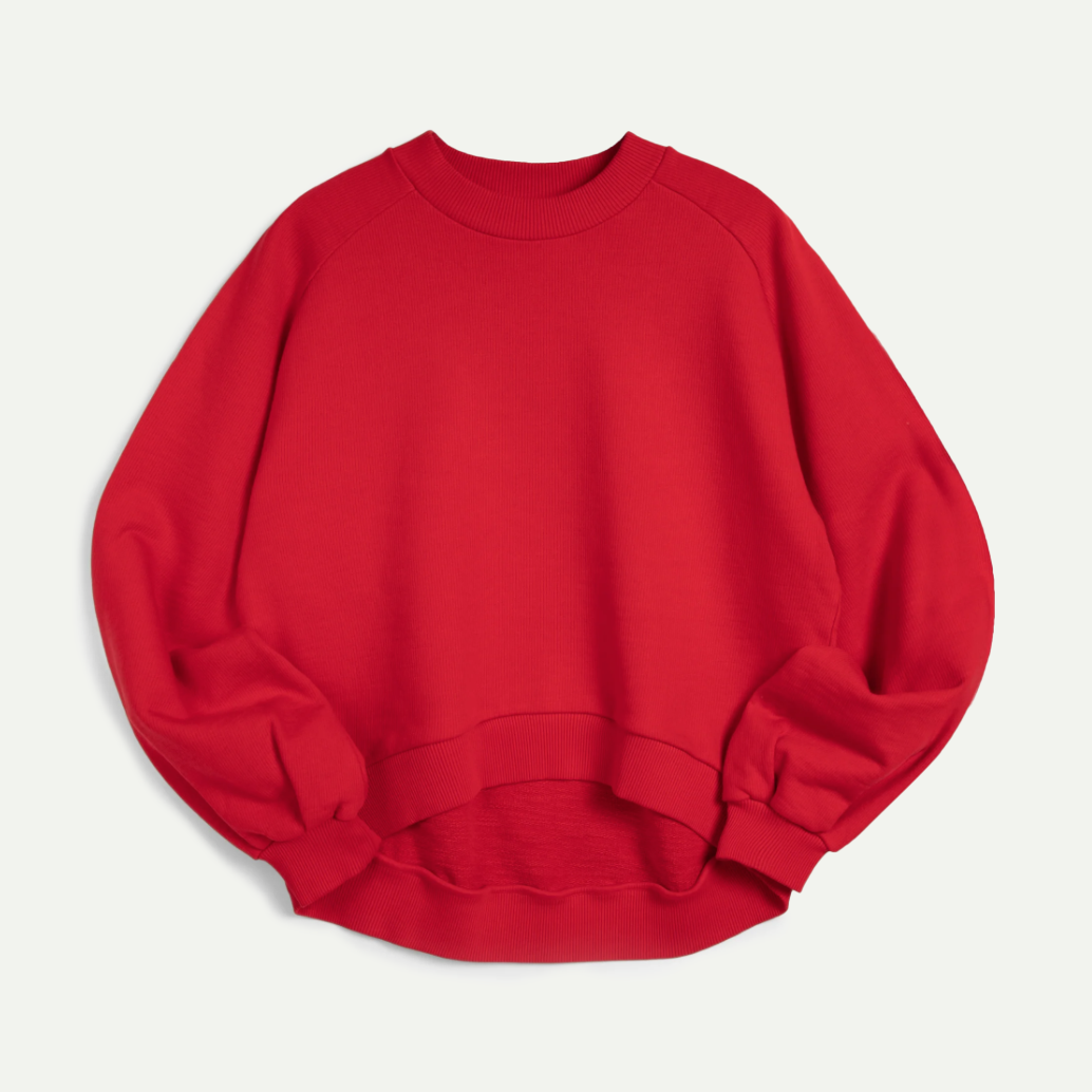 Red Bellow Sleeve Sweatshirt