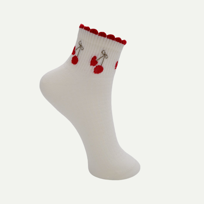 Off White Drue Cherry Anklet Sock
