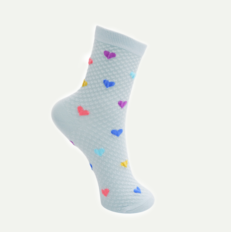 Light Blue Finja Heart Sock