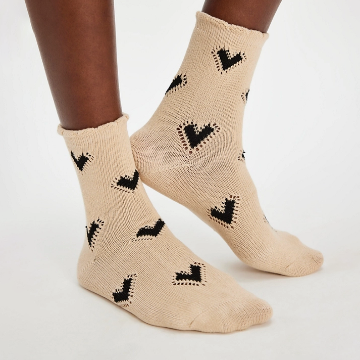 Brown Cupids Bow Socks