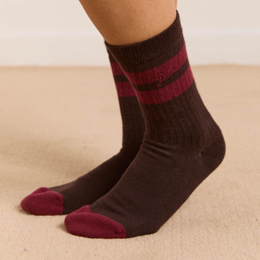 Choc Sporty Calf Length Sock