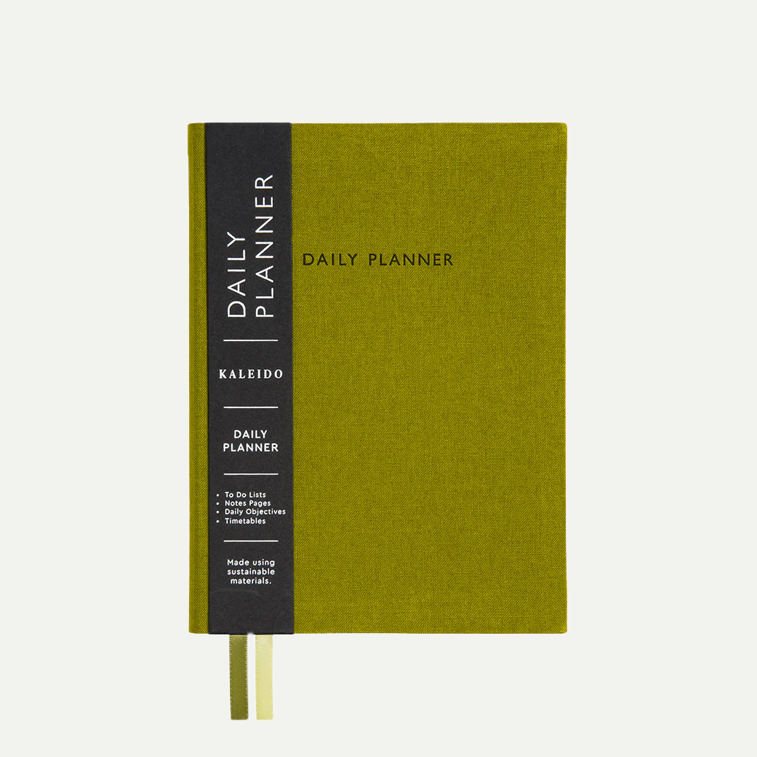 Olive Green Fabric A5 Daily Planner