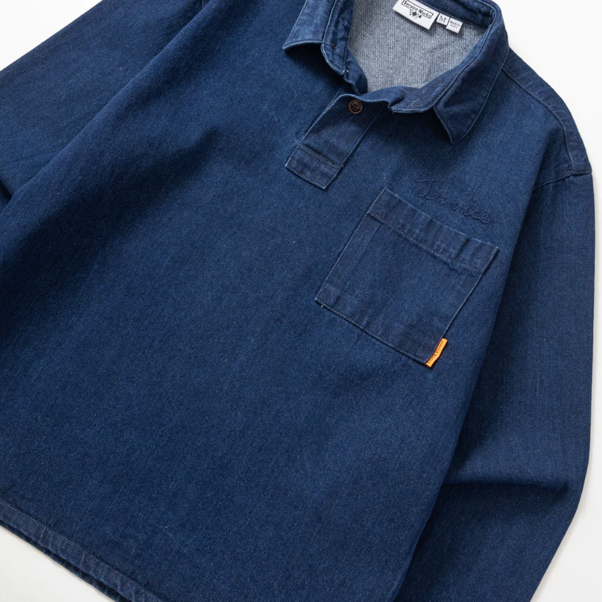 One Wash Denim Script Popover