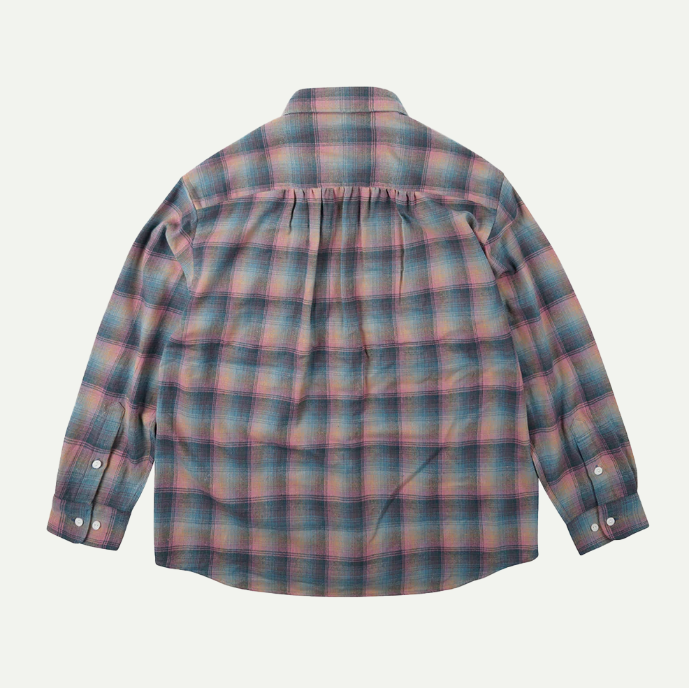 Emerald Pink Flannel Check Work Shirt