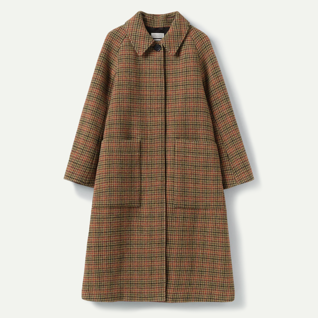 Vibrant Check Wool Coat