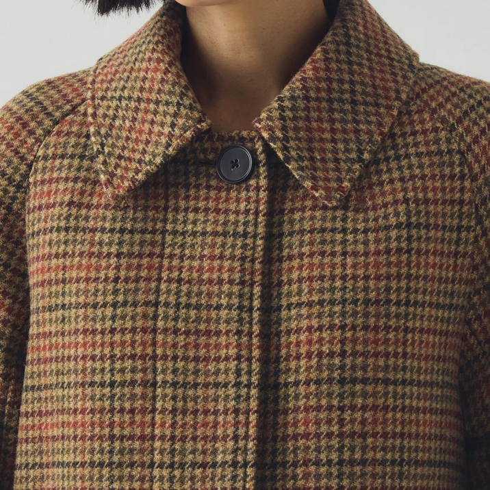 Vibrant Check Wool Coat